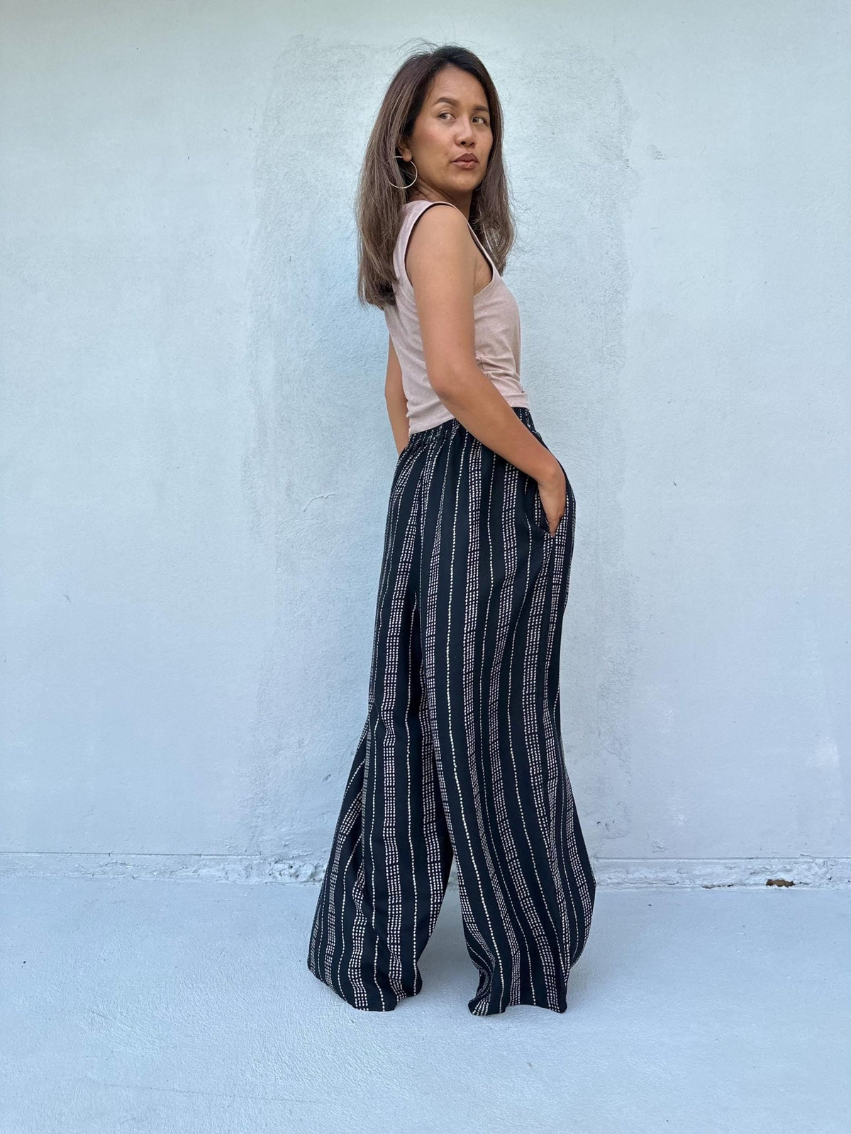 Nikola Reed Pants in Black-VN-3-42-Mala Handworks
