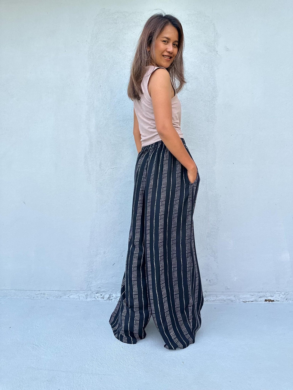 Nikola Reed Pants in Black-VN-3-42-Mala Handworks