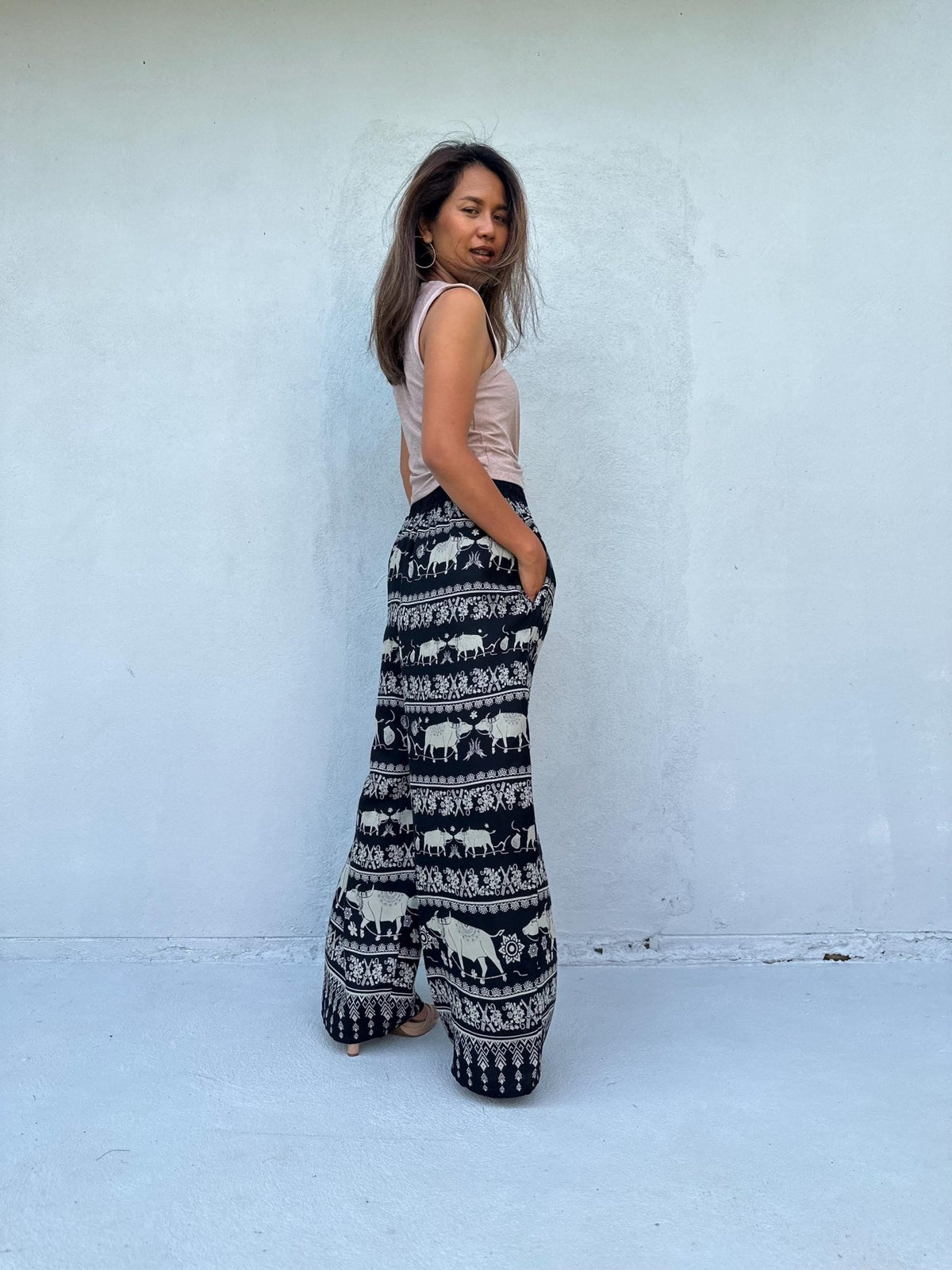 Nikola Thai Buffalo Pants in Black--Mala Handworks
