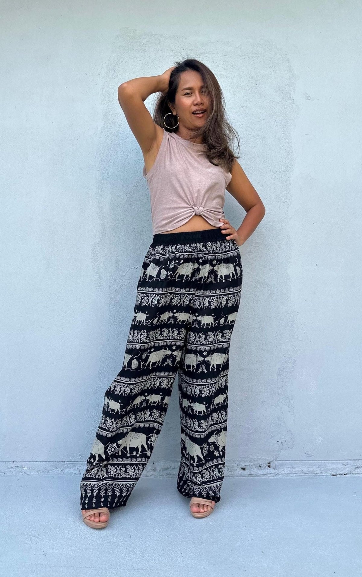 Nikola Thai Buffalo Pants in Black--Mala Handworks