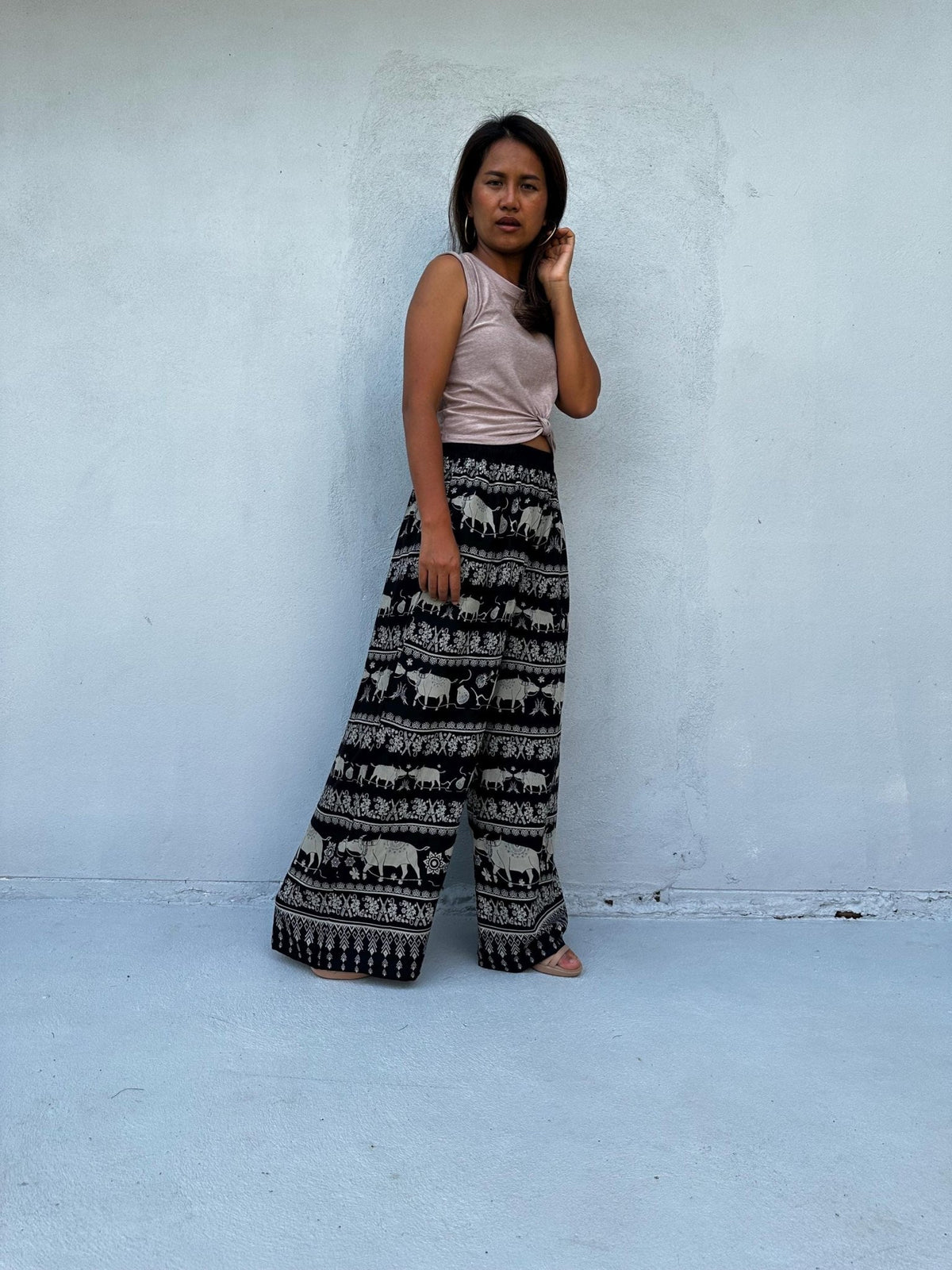 Nikola Thai Buffalo Pants in Black--Mala Handworks