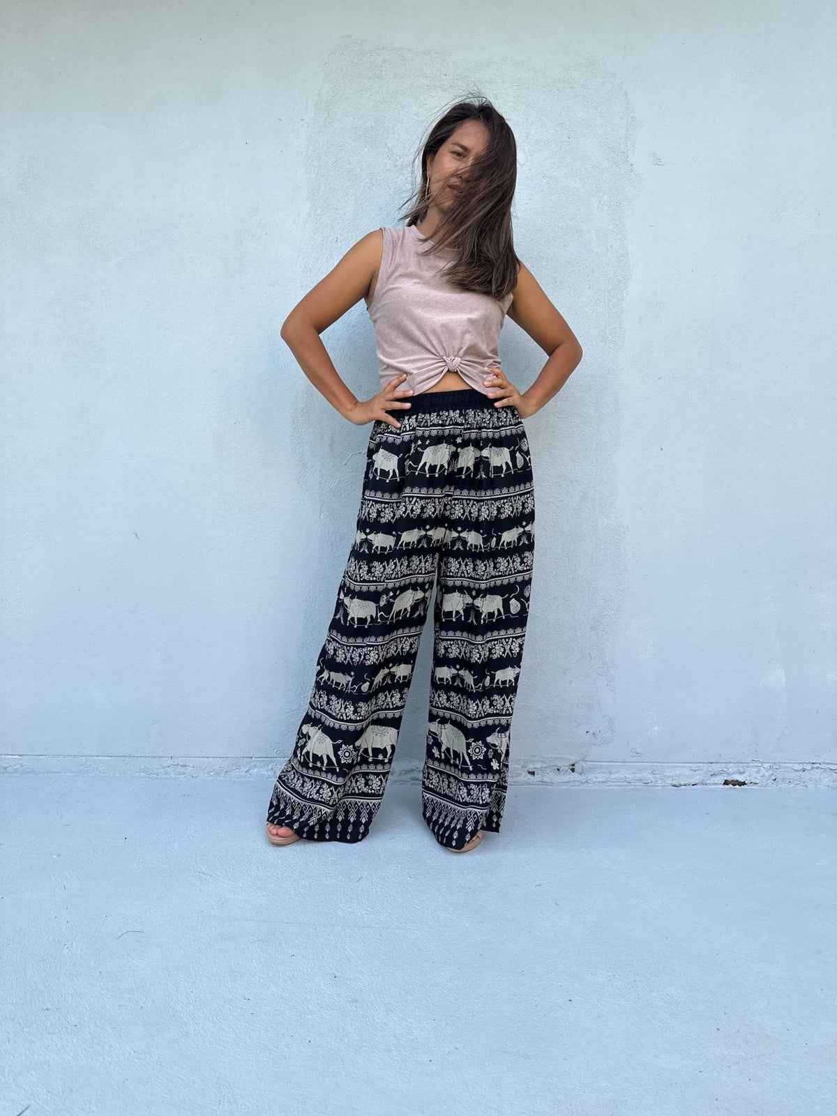 Nikola Thai Buffalo Pants in Black--Mala Handworks