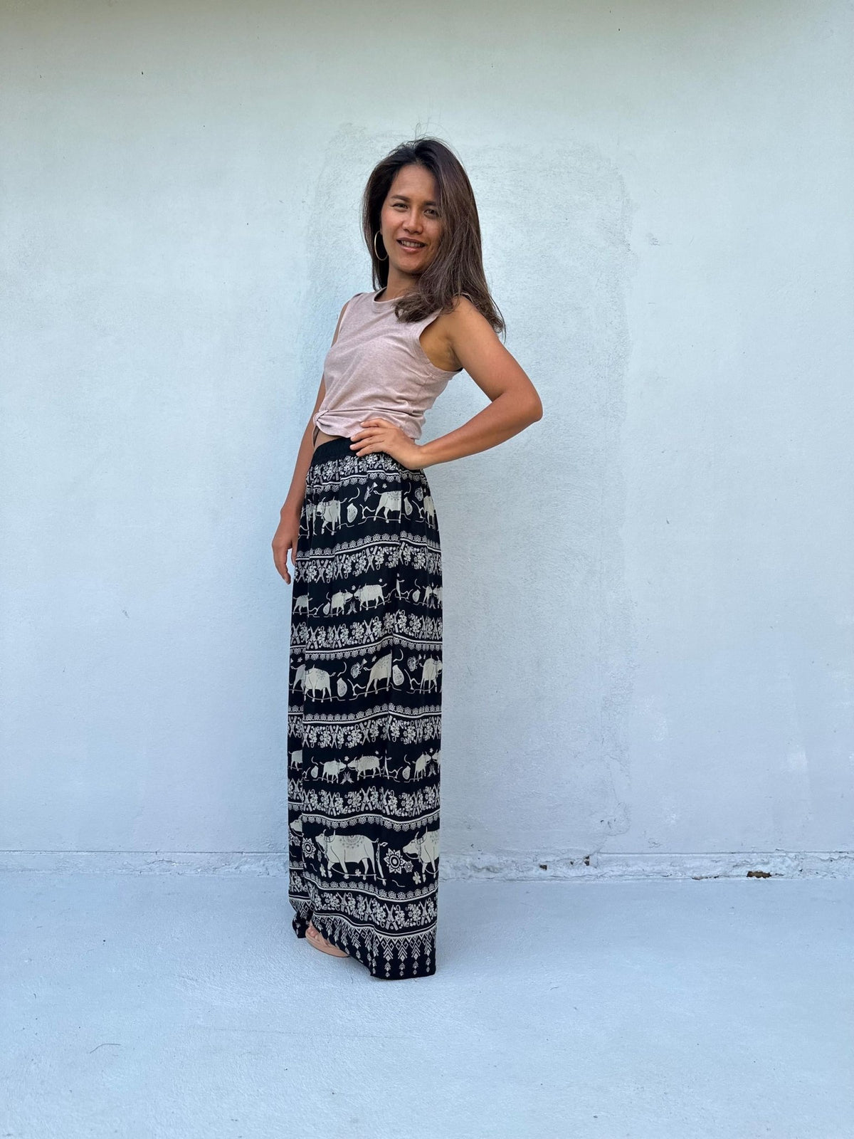 Nikola Thai Buffalo Pants in Black--Mala Handworks