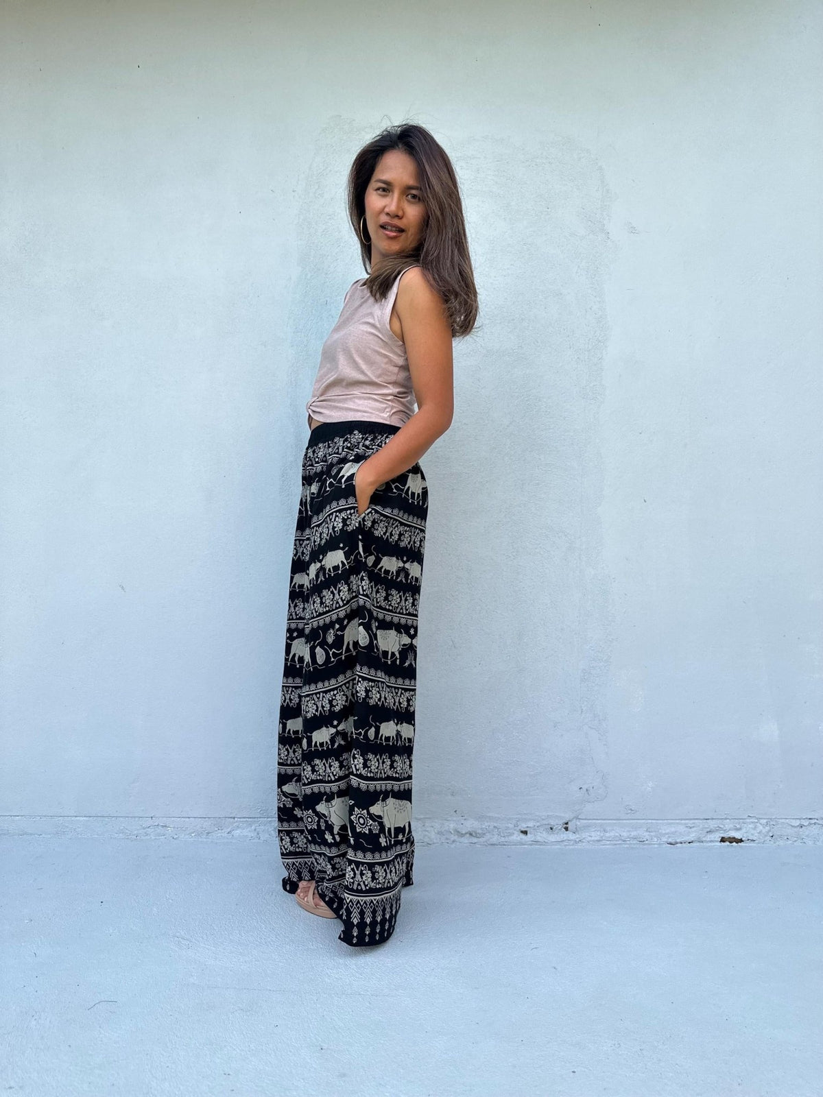 Nikola Thai Buffalo Pants in Black--Mala Handworks