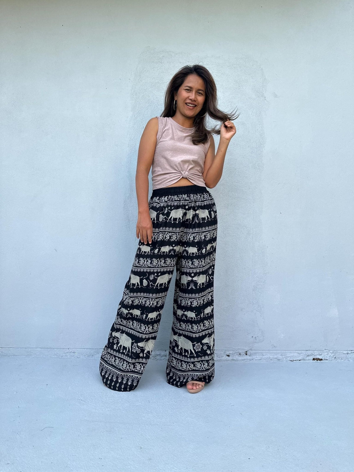 Nikola Thai Buffalo Pants in Black--Mala Handworks