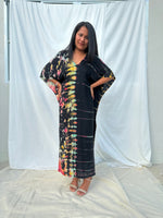 MALA handworks Nora Kaftan in Black and Rainbow Tie Dye