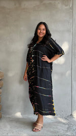 Nora Kaftan in Black Rainbow Tie Dye - Mala Handworks