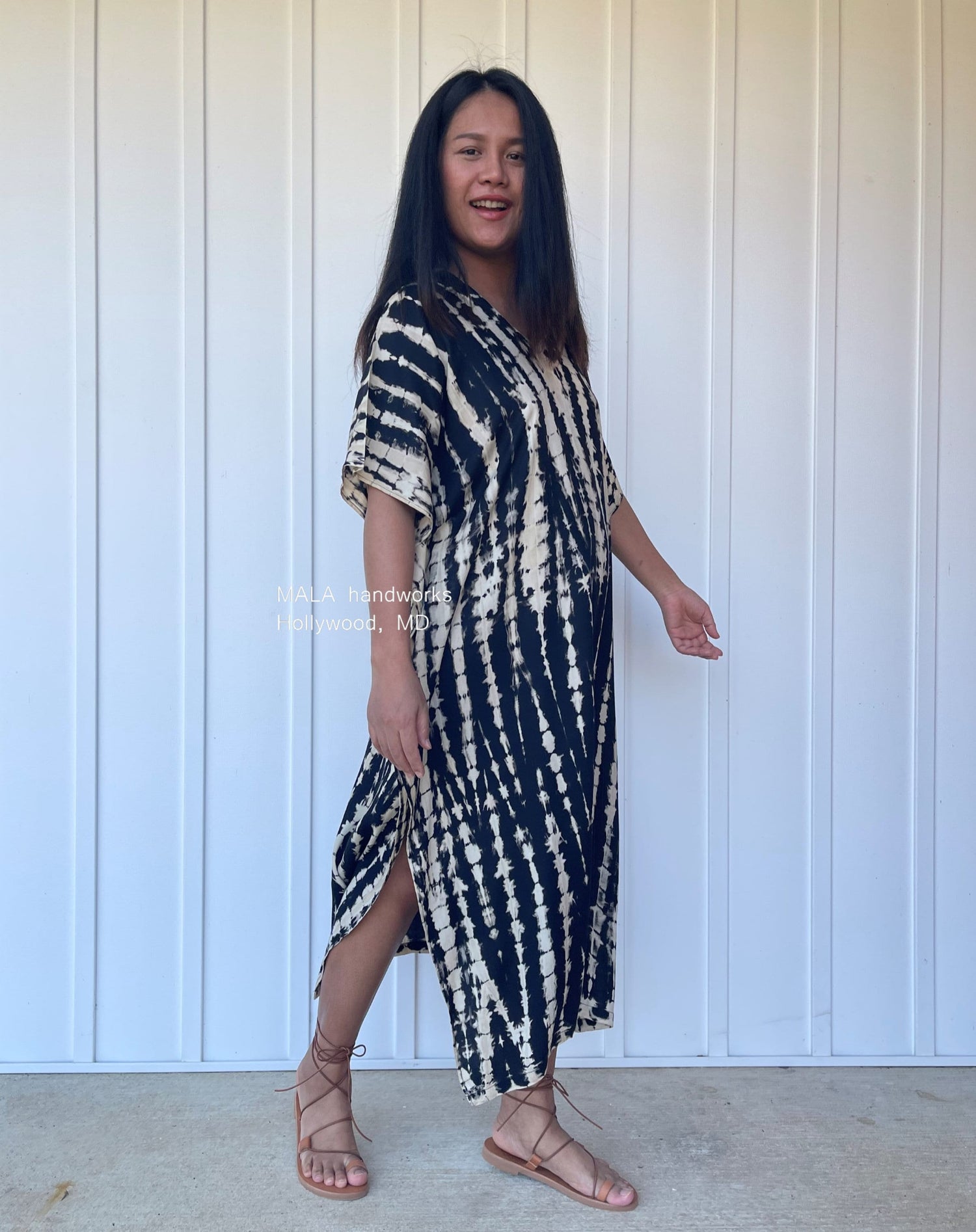 MALA handworks  Nora Kaftan in Black Tie Dye