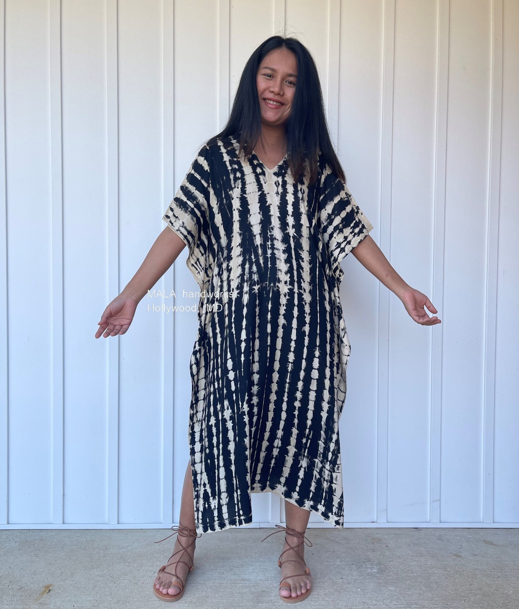 MALA handworks  Nora Kaftan in Black Tie Dye