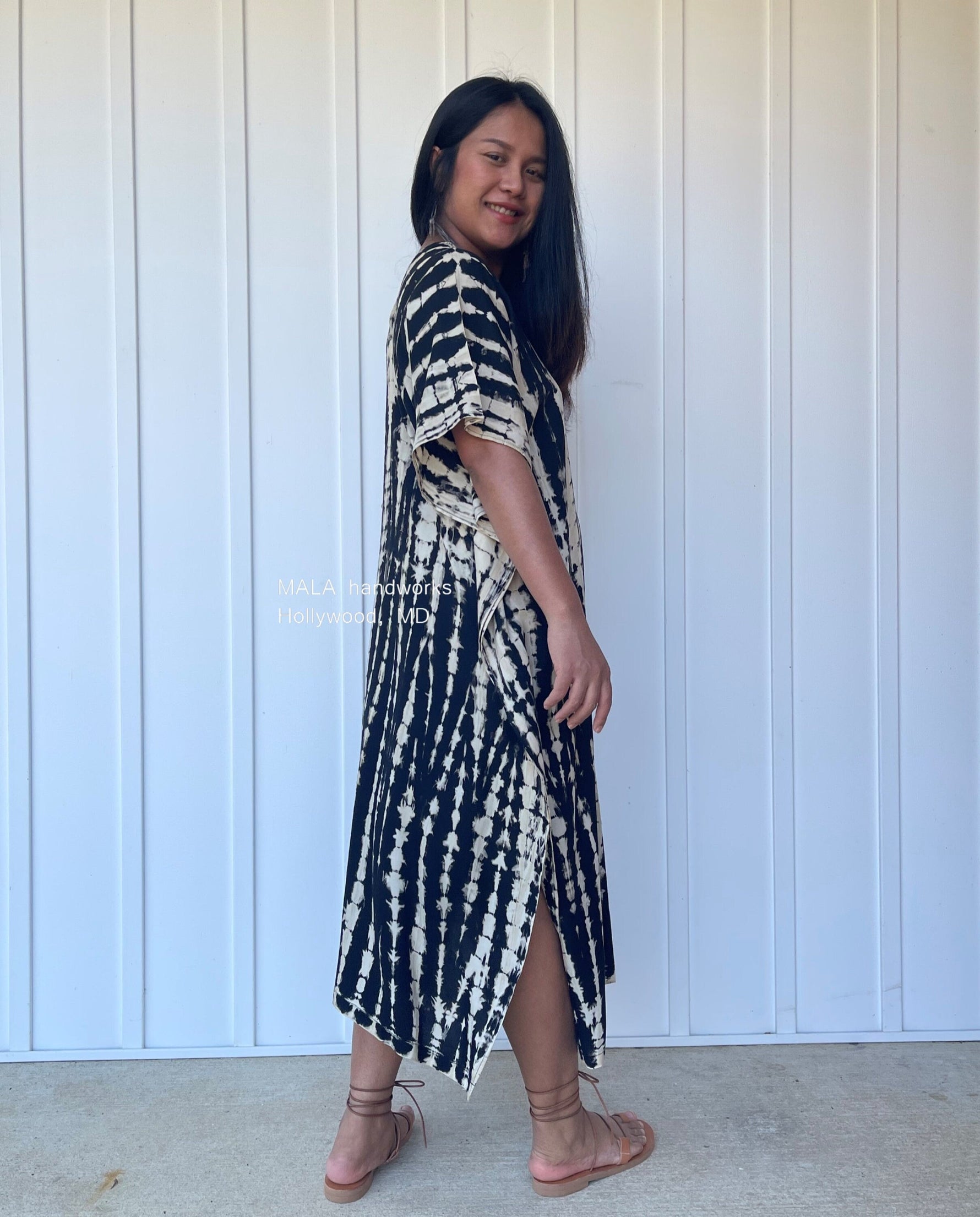 MALA handworks  Nora Kaftan in Black Tie Dye