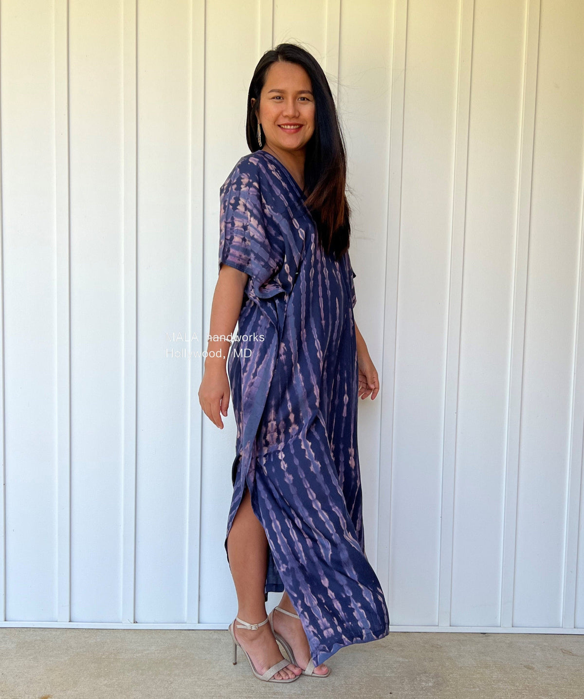MALA handworks  Nora Kaftan in Dark Blue and Purple Tie Dye