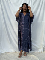 MALA handworks  Nora Kaftan in Dark Blue and Purple Tie Dye