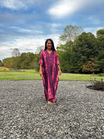 Nora Kaftan in Eggplant and Pink Tie Dye - Mala Handworks