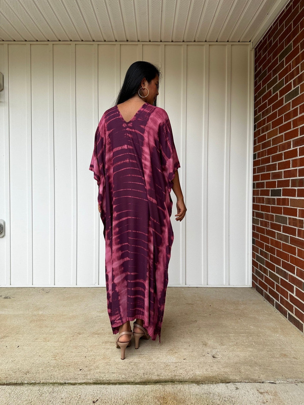 Nora Kaftan in Eggplant and Pink Tie Dye - Mala Handworks