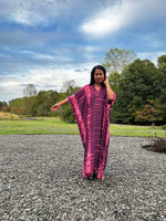 Nora Kaftan in Eggplant and Pink Tie Dye - Mala Handworks