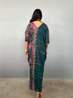 Nora Kaftan in Forest & Pink Tie Dye - Gemini Pattern-N-61-Mala Handworks