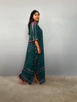 Nora Kaftan in Forest & Pink Tie Dye - Gemini Pattern-N-61-Mala Handworks