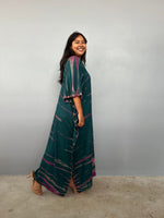 Nora Kaftan in Forest & Pink Tie Dye - Gemini Pattern-N-61-Mala Handworks