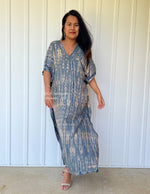 MALA handworks  Nora Kaftan in Gray and Blue Tie Dye
