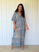 MALA handworks  Nora Kaftan in Gray and Blue Tie Dye