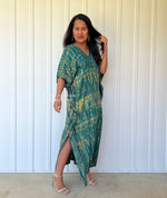 MALA handworks  Nora Kaftan in Green and Black Tie Dye