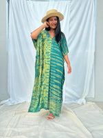 MALA handworks Nora Kaftan in Green Tie Dye