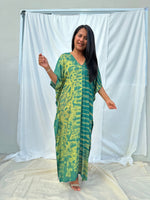 MALA handworks Nora Kaftan in Green Tie Dye