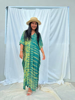 MALA handworks Nora Kaftan in Green Tie Dye