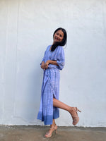 Nora Kaftan in Lavender with Blue Tie Dye - Mala Handworks