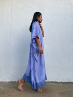 Nora Kaftan in Lavender with Blue Tie Dye - Mala Handworks
