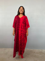 Nora Kaftan in Merlot & Cherry Tie Dye - Gemini Pattern-N-60-Mala Handworks