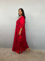 Nora Kaftan in Merlot & Cherry Tie Dye - Gemini Pattern-N-60-Mala Handworks