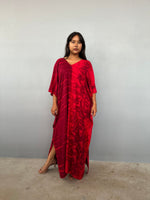 Nora Kaftan in Merlot & Cherry Tie Dye - Gemini Pattern-N-60-Mala Handworks