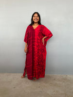 Nora Kaftan in Merlot & Cherry Tie Dye - Gemini Pattern-N-60-Mala Handworks