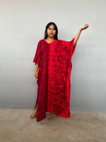Nora Kaftan in Merlot & Cherry Tie Dye - Gemini Pattern-N-60-Mala Handworks