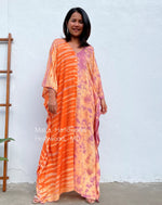 MALA handworks  Nora Kaftan in Orange and Purple Tie Dye