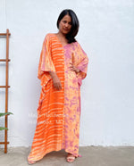 MALA handworks  Nora Kaftan in Orange and Purple Tie Dye