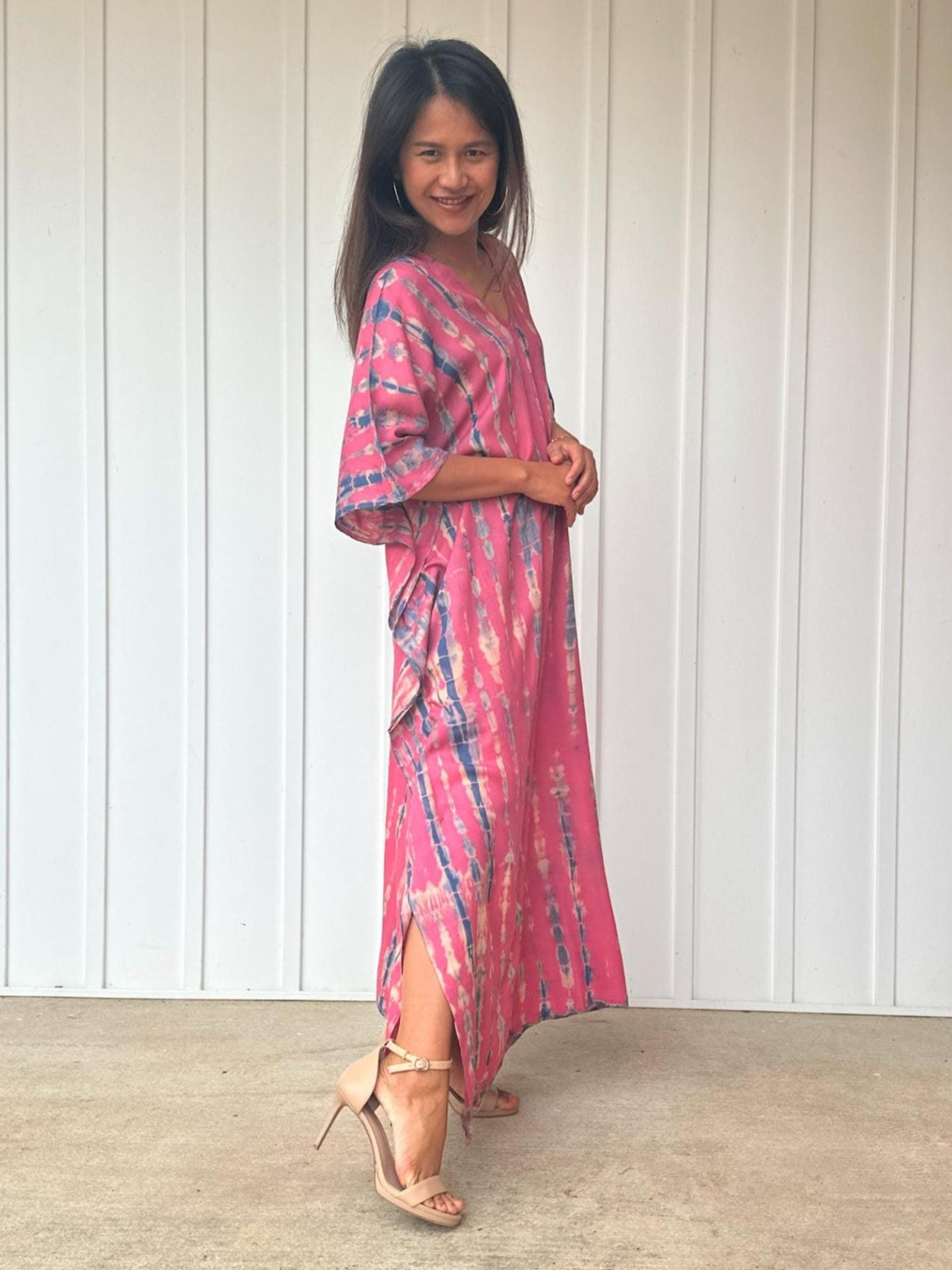 Nora Kaftan in Pink Rose Tie Dye - Mala Handworks