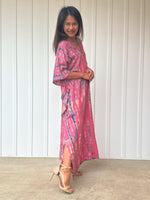 Nora Kaftan in Pink Rose Tie Dye - Mala Handworks