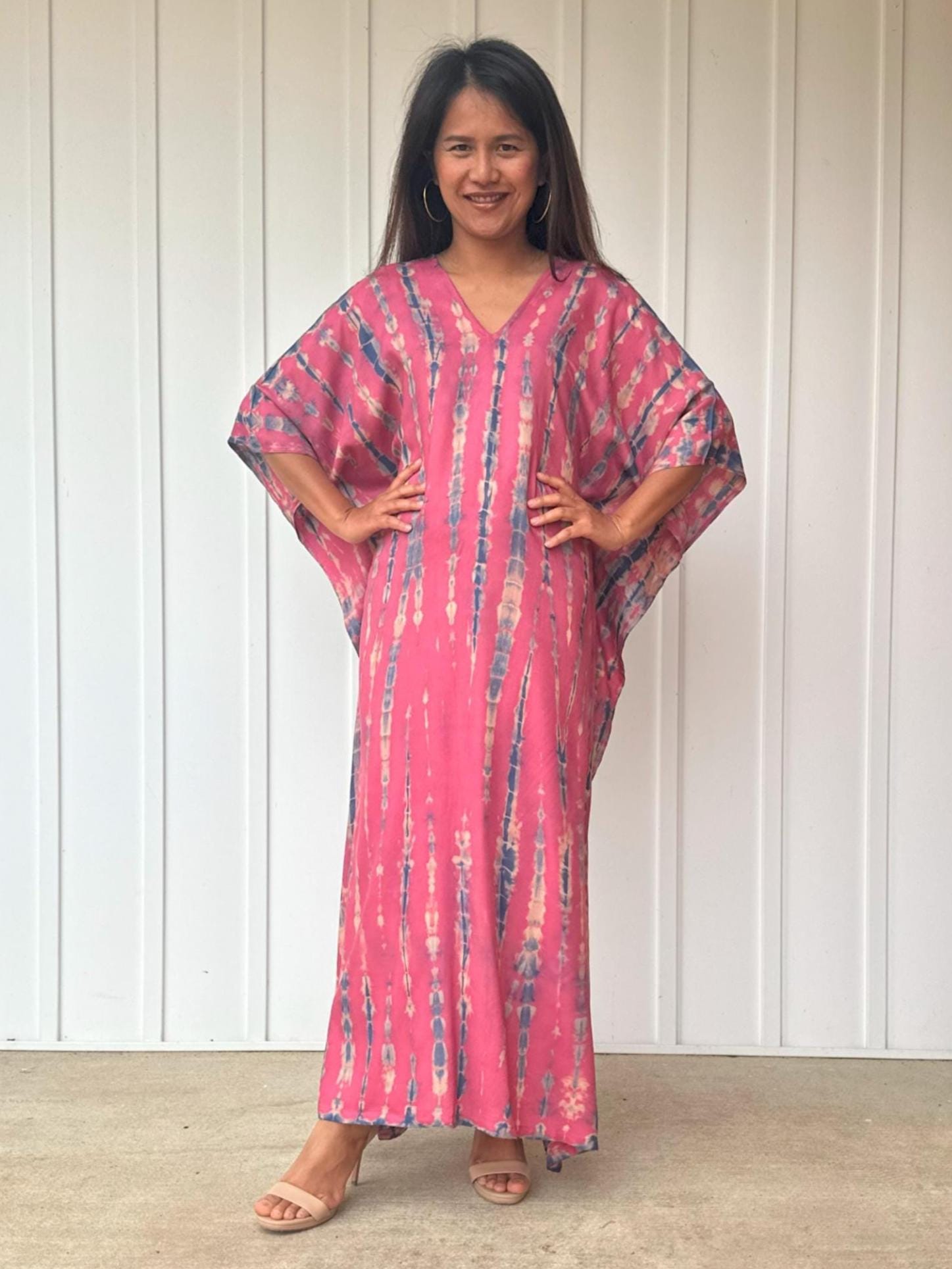 Nora Kaftan in Pink Rose Tie Dye - Mala Handworks