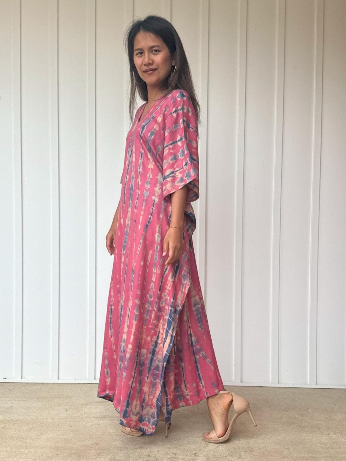 Nora Kaftan in Pink Rose Tie Dye - Mala Handworks