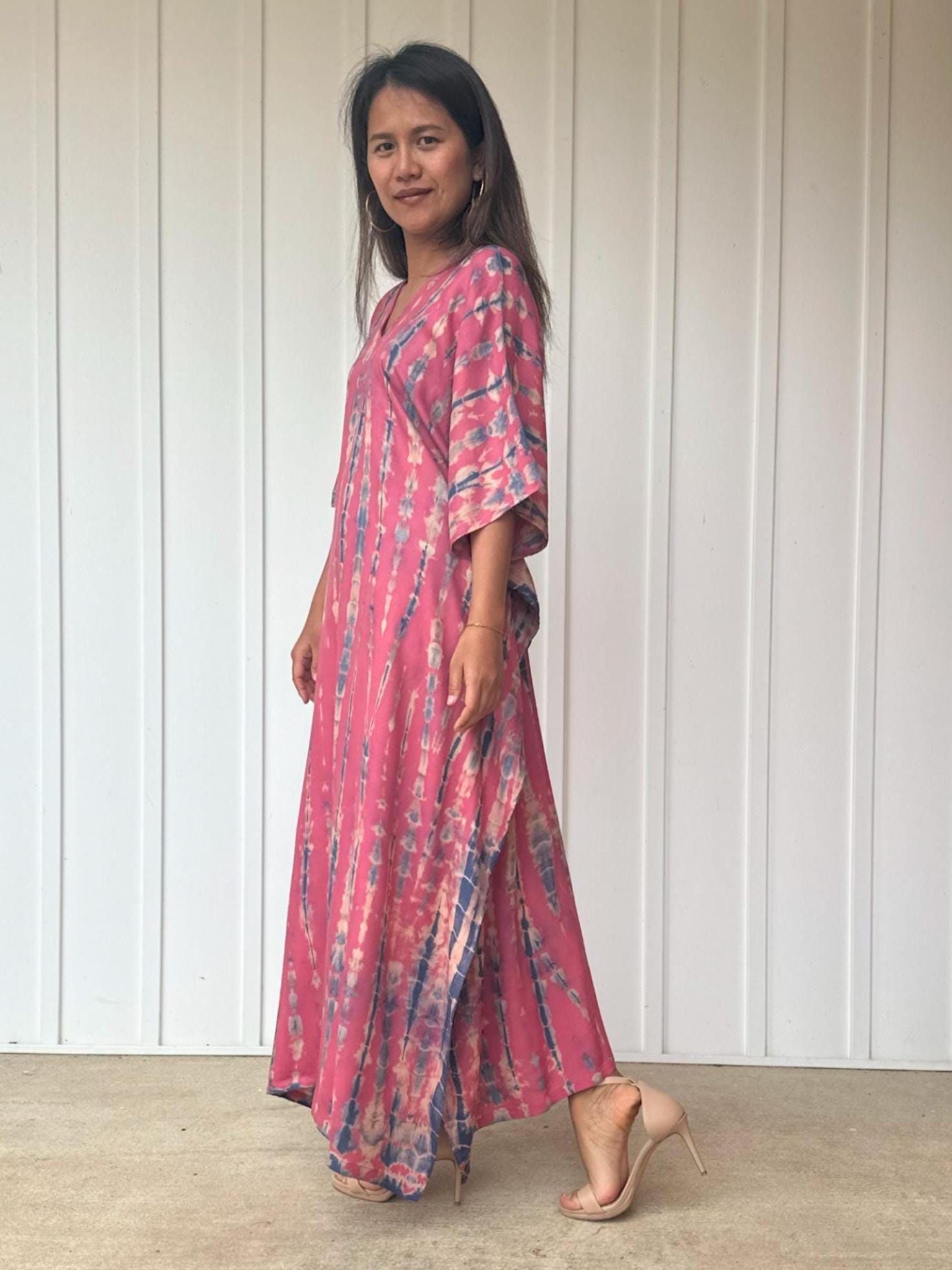 Nora Kaftan in Pink Rose Tie Dye - Mala Handworks