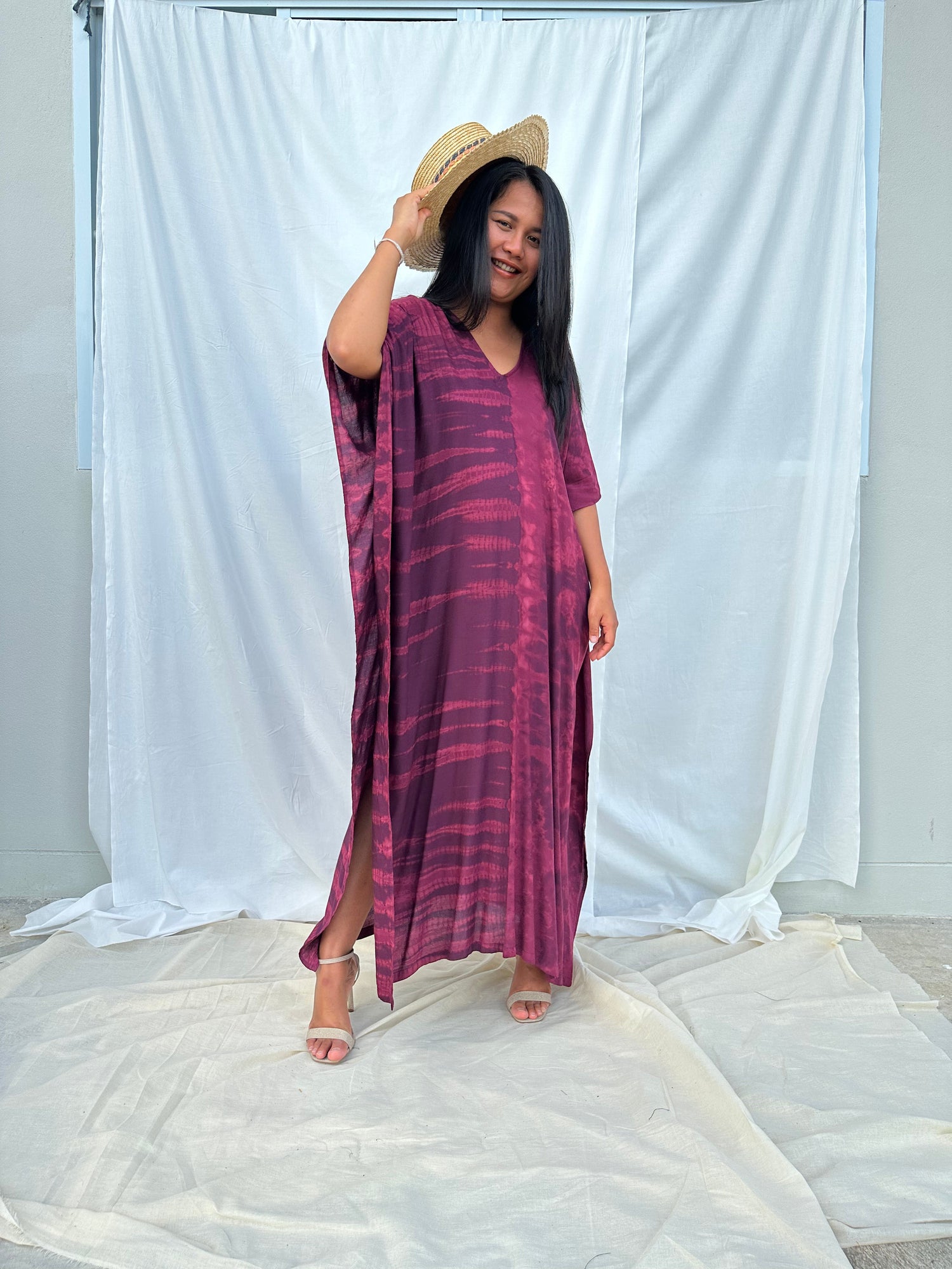 MALA handworks Nora Kaftan in Purple Tie Dye