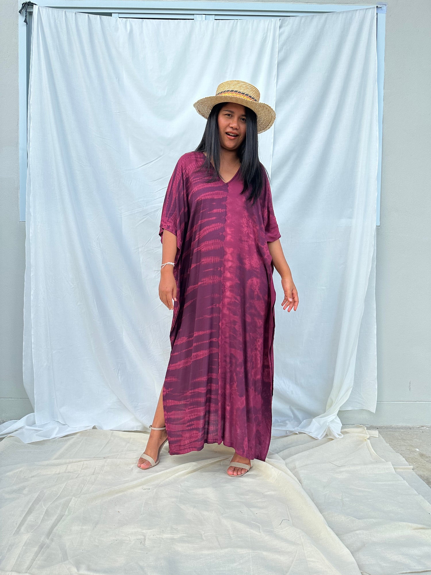 MALA handworks Nora Kaftan in Purple Tie Dye