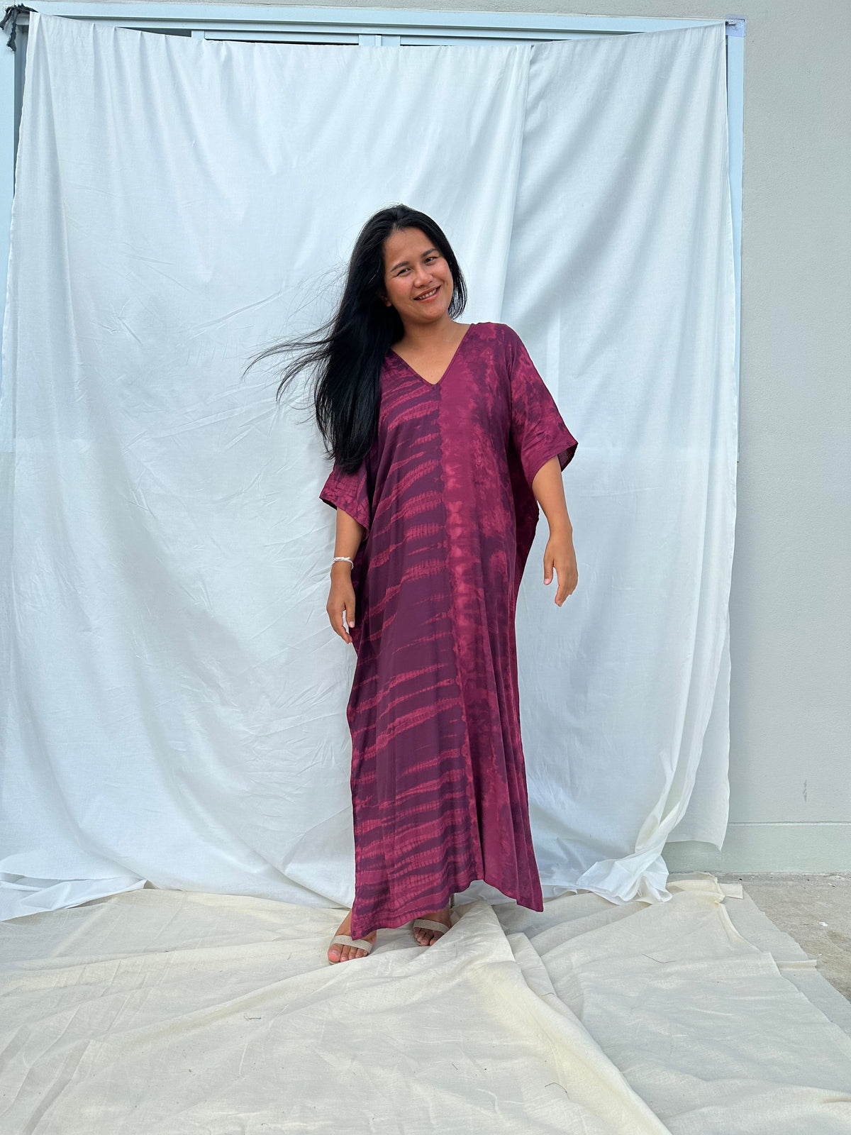 MALA handworks Nora Kaftan in Purple Tie Dye