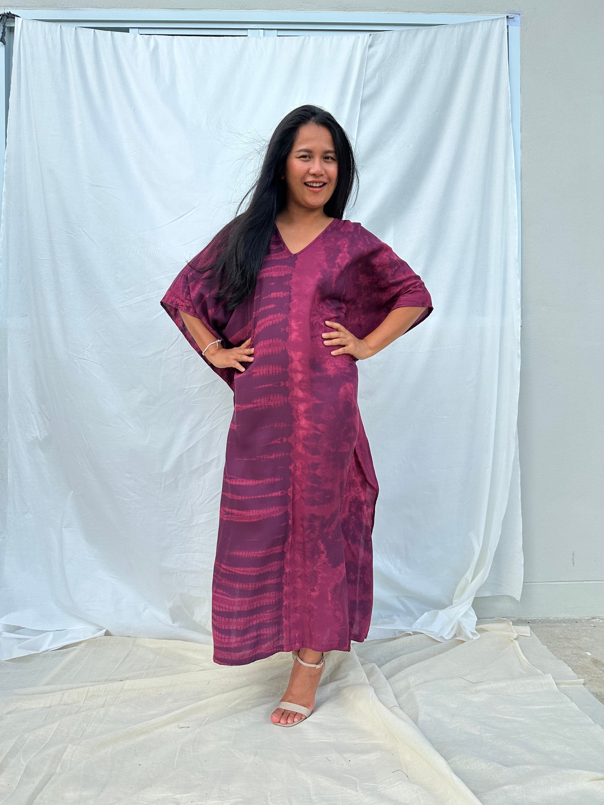 MALA handworks Nora Kaftan in Purple Tie Dye