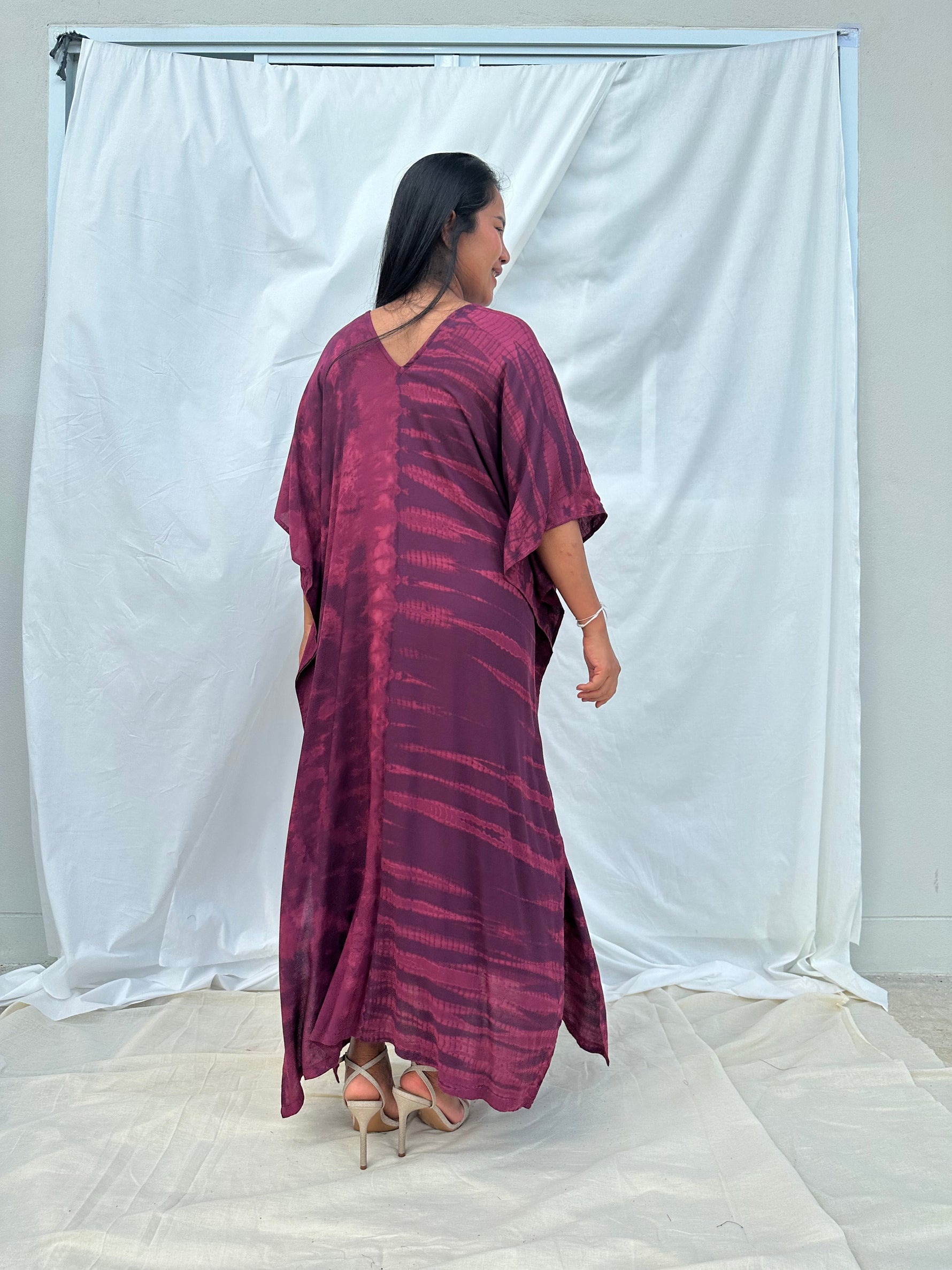 MALA handworks Nora Kaftan in Purple Tie Dye