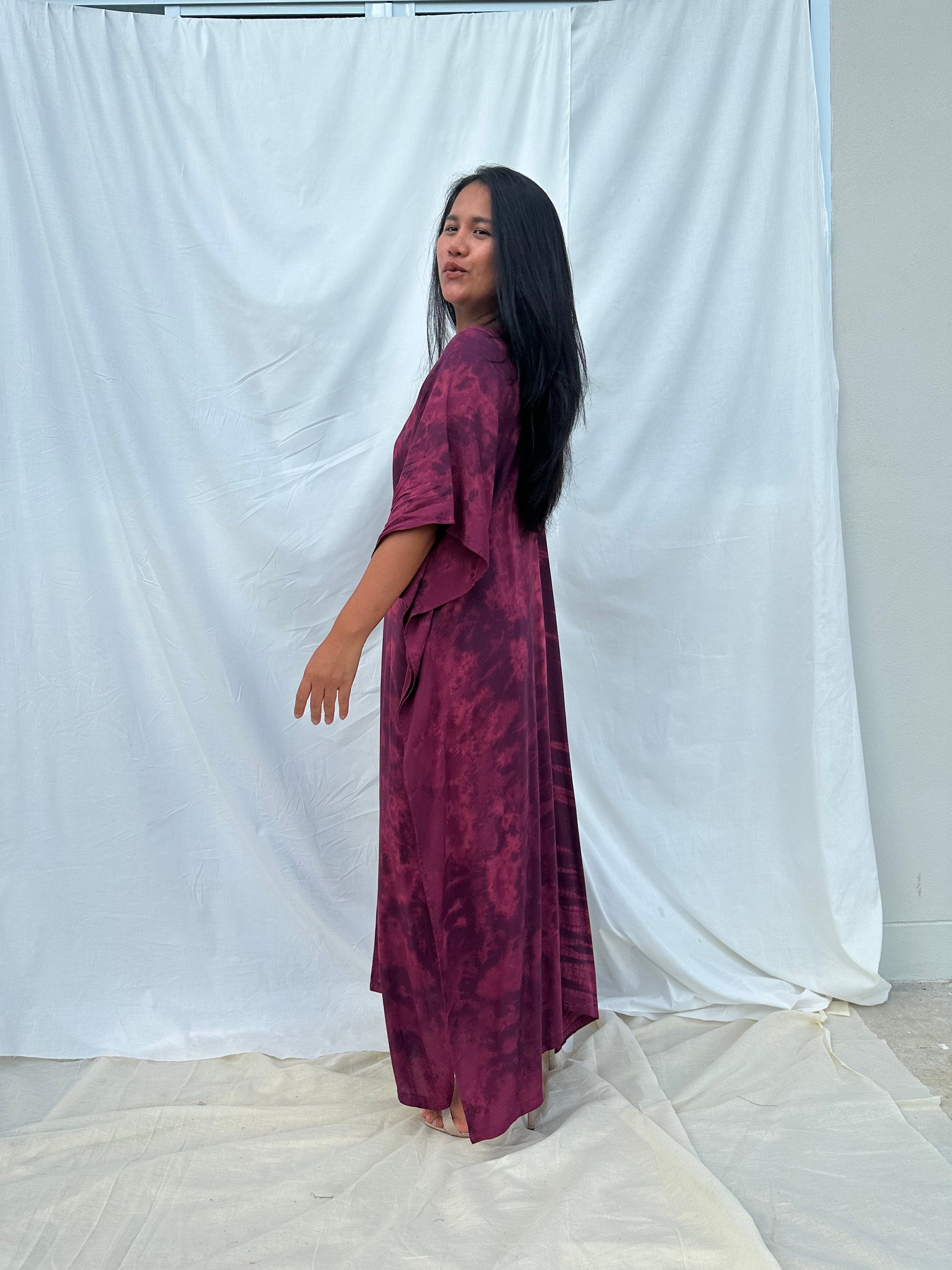 MALA handworks Nora Kaftan in Purple Tie Dye
