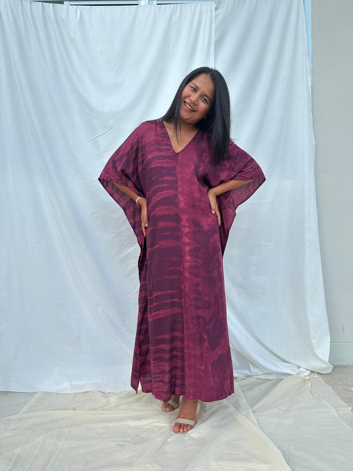 MALA handworks Nora Kaftan in Purple Tie Dye
