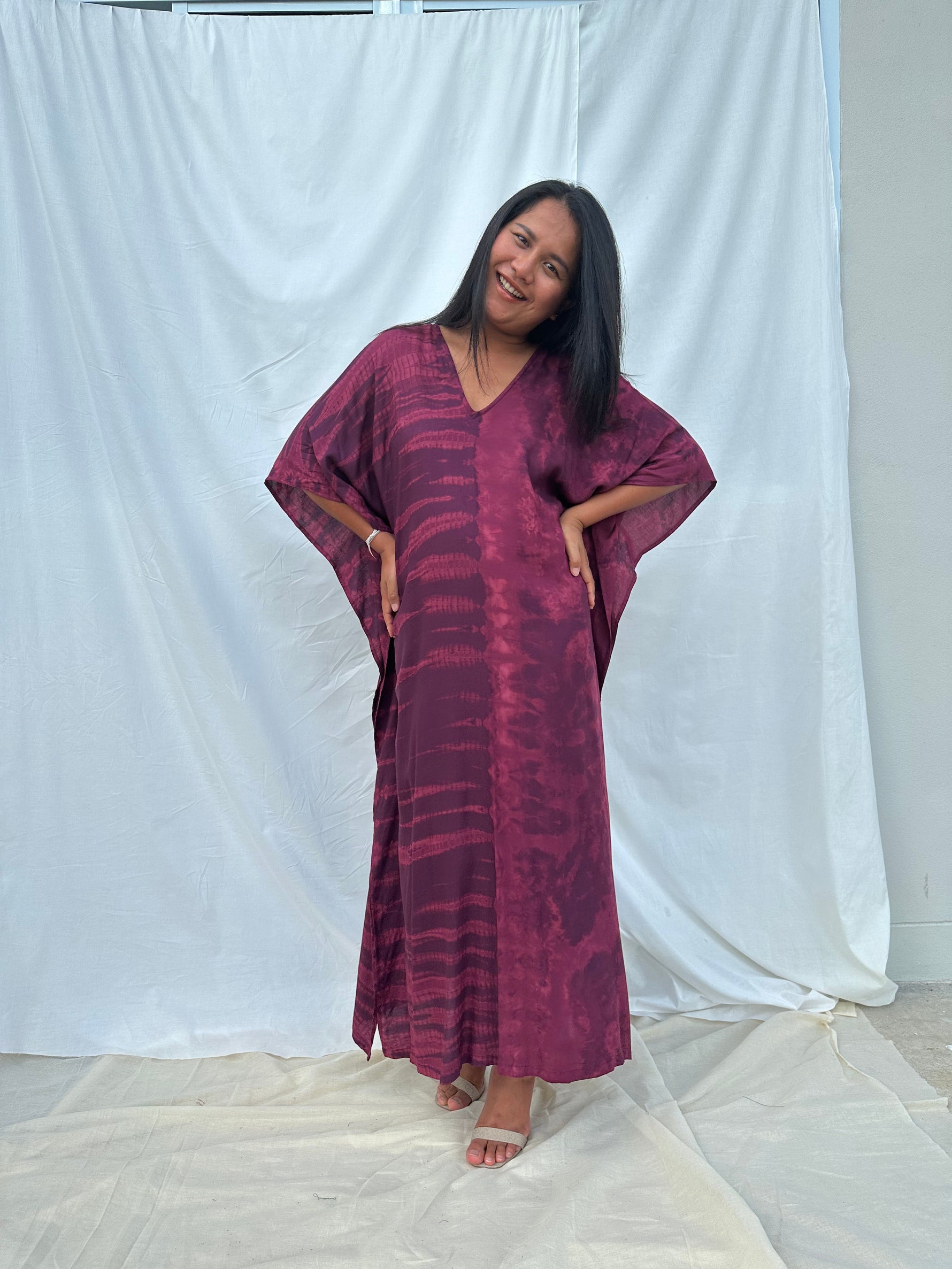 MALA handworks Nora Kaftan in Purple Tie Dye